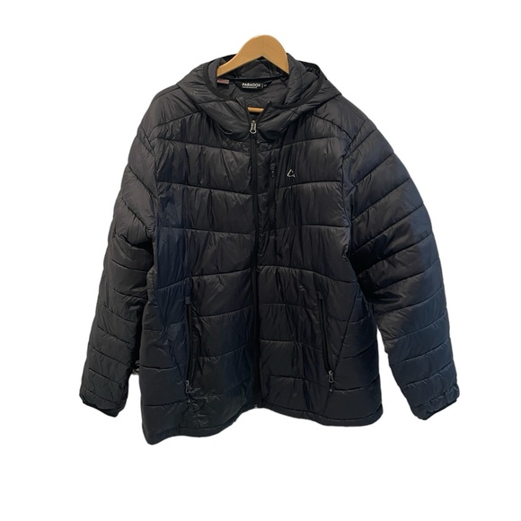 Paradox Other - Paradox Mens Puffy Long Outerwear Winter Jacket with Hood Black 1X